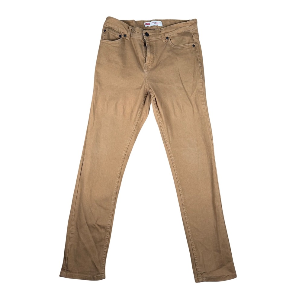 Levis 502 Regular Taper Jeans Tan Brown Women 20R W30 L30 Stretch Denim 5502-X2C
